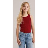 WE Fashion - Slim Fit Pantalon - Donkerrood