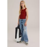 WE Fashion - Slim Fit Pantalon - Donkerrood