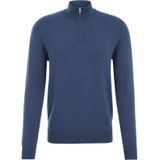 Fundamentals - Slim Fit - Heren Trui met Rits - Indigo - Katoen