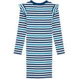 WE Fashion - Meisjes Jurk - Blauw - Regular Fit - Katoen
