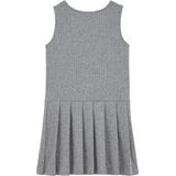 WE Fashion - Jurk - Grijs Gemêleerd/Wit - Jersey - Knielengte