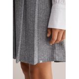WE Fashion - Jurk - Grijs Gemêleerd/Wit - Jersey - Knielengte
