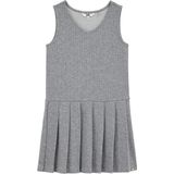 WE Fashion - Jurk - Grijs Gemêleerd/Wit - Jersey - Knielengte