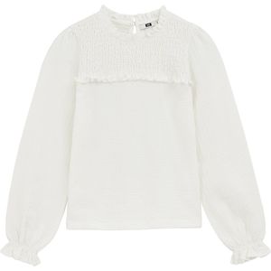 Blouse - Ruches - Ballonmouwen - Seersucker - Luchtig