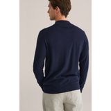 WE Fashion - Trui - Marine - Slanke Pasvorm - Opstaande Kraag