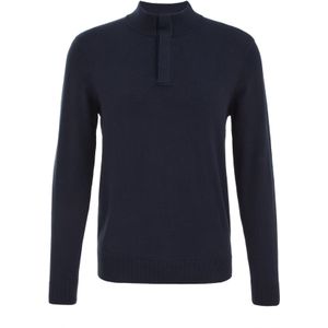 WE Fashion - Trui - Marine - Slanke Pasvorm - Opstaande Kraag