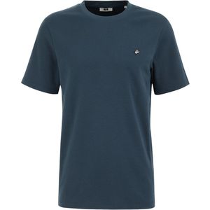 WE Fashion - T-shirt - Blauw - Katoen - Korte Mouwen - Slim Fit