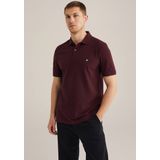 WE Fashion - Slim Polo - Donkerrood - Katoen - Korte Mouwen