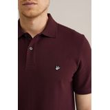 WE Fashion - Slim Polo - Donkerrood - Katoen - Korte Mouwen