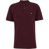 WE Fashion - Slim Polo - Donkerrood - Katoen - Korte Mouwen