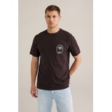 T-shirt - Palmboomopdruk - Korte Mouwen - Ronde Hals - Regular Fit