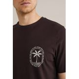 T-shirt - Palmboomopdruk - Korte Mouwen - Ronde Hals - Regular Fit