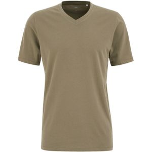 WE Fashion - Slim Fit T-shirt - Olijfgroen - Katoen