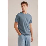 WE Fashion - Heren T-shirt - Grijsblauw - Regular fit - Katoen