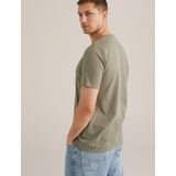 WE Fashion - Shirt - Olijfgroen - Kwartmouw - Normale Pasvorm