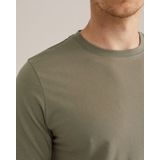 WE Fashion - Shirt - Olijfgroen - Kwartmouw - Normale Pasvorm