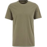 WE Fashion - Shirt - Olijfgroen - Kwartmouw - Normale Pasvorm