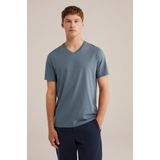 WE Fashion - T-shirt - Grijsblauw - Regular Fit - Katoen