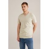 T-shirt - Katoen - Regular Fit - V-hals - Korte Mouwen