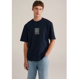 WE Fashion - Blue Ridge - T-shirt - Donkerblauw - Regular Fit