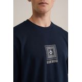 WE Fashion - Blue Ridge - T-shirt - Donkerblauw - Regular Fit