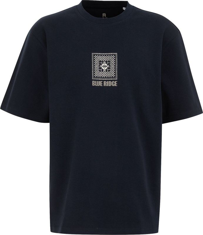 WE Fashion - Blue Ridge - T-shirt - Donkerblauw - Regular Fit