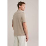 WE Fashion - Slim Polo - Beige - Katoen en Polyester - Korte Mouwen