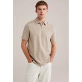 WE Fashion - Slim Polo - Beige - Katoen en Polyester - Korte Mouwen