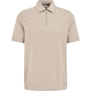 WE Fashion - Slim Polo - Beige - Katoen en Polyester - Korte Mouwen