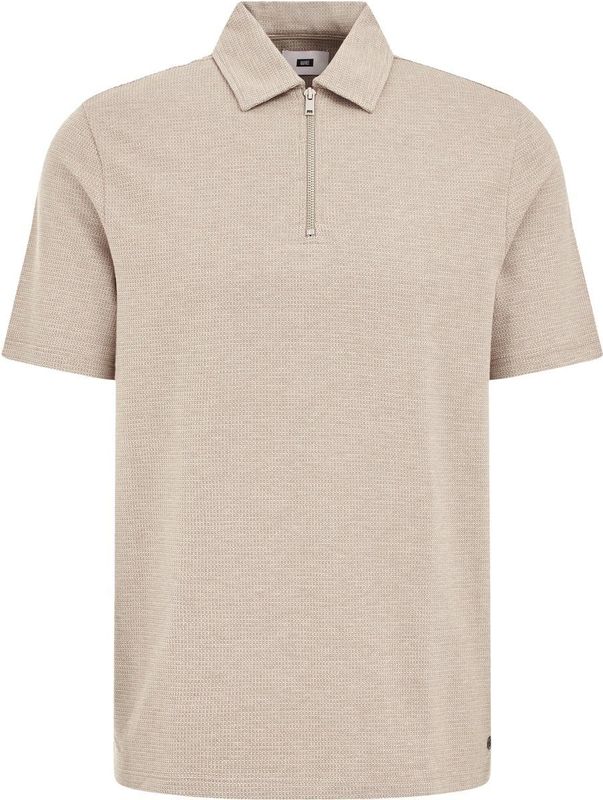 WE Fashion - Slim Polo - Beige - Katoen en Polyester - Korte Mouwen
