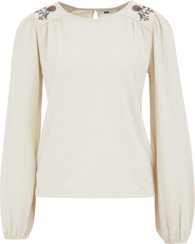 WE Fashion - Seersucker Blouse - Met Borduursels - Dames