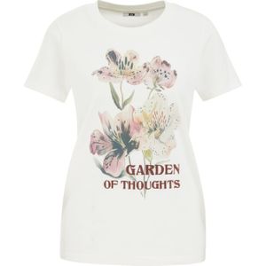 WE Fashion - Dames T-shirt - Met Print - Regular Fit - Korte Mouwen - Bloemenprint