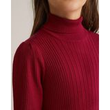 WE Fashion - Jurk - Donkerrood - Knitwear - Knielengte - Lange Mouw