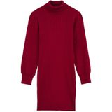 WE Fashion - Jurk - Donkerrood - Knitwear - Knielengte - Lange Mouw