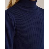 WE Fashion - Jurk - Marine - Pofmouwen - Col