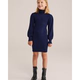 WE Fashion - Jurk - Marine - Pofmouwen - Col
