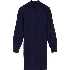 WE Fashion - Jurk - Marine - Pofmouwen - Col