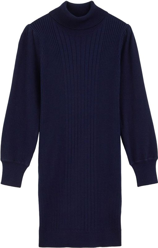 WE Fashion - Jurk - Marine - Pofmouwen - Col