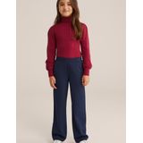 WE Fashion - Trui - Wijnrood - Pofmouwen - Geribbeld Gebreid