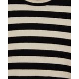 WE Fashion - Trui - Crème/Zwart - Knitwear - Opstaande Kraag - Gestreept