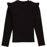 WE Fashion - Geribd T-shirt - Zwart - Regular Fit