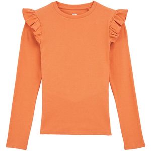 WE Fashion - Geribd T-shirt - Meisjes - Lange Mouwen