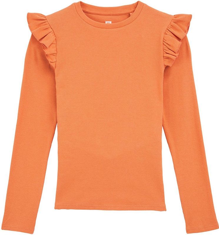 WE Fashion - Geribd T-shirt - Meisjes - Lange Mouwen