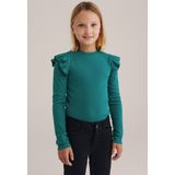 WE Fashion - Geribd T-shirt - Meisjes - Regular Fit - Lange Mouwen