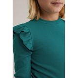 WE Fashion - Geribd T-shirt - Meisjes - Regular Fit - Lange Mouwen