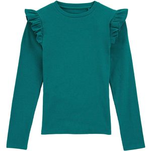 WE Fashion - Geribd T-shirt - Meisjes - Regular Fit - Lange Mouwen