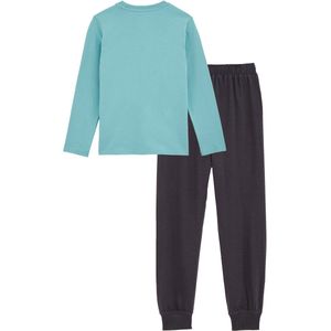 WE Fashion - Pyjamatop - Blauw - Katoen