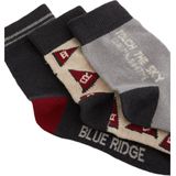 WE Fashion - Blue Ridge - Sokken - Set van 3 - Grijs Beige Bordeaux Rood