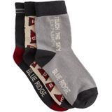 WE Fashion - Blue Ridge - Sokken - Set van 3 - Grijs Beige Bordeaux Rood