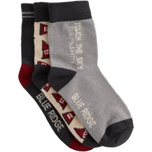 WE Fashion - Blue Ridge - Sokken - Set van 3 - Grijs Beige Bordeaux Rood